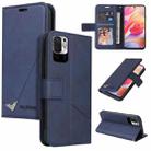 For Xiaomi Redmi Note 10 5G GQUTROBE Right Angle Leather Phone Case(Blue) - 1