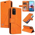 For Xiaomi Redmi Note 10 GQUTROBE Right Angle Leather Phone Case(Orange) - 1