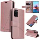 For Xiaomi Redmi Note 10 GQUTROBE Right Angle Leather Phone Case(Rose Gold) - 1