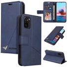 For Xiaomi Redmi Note 10 GQUTROBE Right Angle Leather Phone Case(Blue) - 1