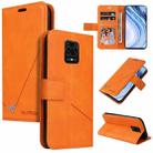 For Xiaomi Redmi Note 9S GQUTROBE Right Angle Leather Phone Case(Orange) - 1