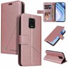 For Xiaomi Redmi Note 9S GQUTROBE Right Angle Leather Phone Case(Rose Gold) - 1