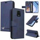 For Xiaomi Redmi Note 9S GQUTROBE Right Angle Leather Phone Case(Blue) - 1