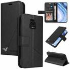 For Xiaomi Redmi Note 9S GQUTROBE Right Angle Leather Phone Case(Black) - 1