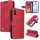 For Xiaomi Redmi 9A GQUTROBE Right Angle Leather Phone Case(Red) - 1