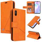 For Xiaomi Redmi 9A GQUTROBE Right Angle Leather Phone Case(Orange) - 1