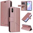 For Xiaomi Redmi 9A GQUTROBE Right Angle Leather Phone Case(Rose Gold) - 1