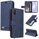 For Xiaomi Redmi 9A GQUTROBE Right Angle Leather Phone Case(Blue) - 1