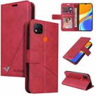 For Xiaomi Redmi 9C GQUTROBE Right Angle Leather Phone Case(Red) - 1