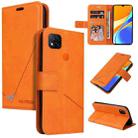 For Xiaomi Redmi 9C GQUTROBE Right Angle Leather Phone Case(Orange) - 1