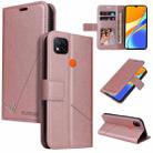 For Xiaomi Redmi 9C GQUTROBE Right Angle Leather Phone Case(Rose Gold) - 1