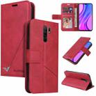 For Xiaomi Redmi 9 GQUTROBE Right Angle Leather Phone Case(Red) - 1