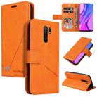 For Xiaomi Redmi 9 GQUTROBE Right Angle Leather Phone Case(Orange) - 1