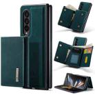 For Samsung Galaxy Z Fold4 DG.MING M1 Series 3-Fold Multi Card Wallet  Phone Case(Green) - 1