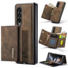 For Samsung Galaxy Z Fold4 DG.MING M1 Series 3-Fold Multi Card Wallet  Phone Case(Coffee) - 1