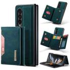 For Samsung Galaxy Z Fold4 DG.MING M2 Series 3-Fold Multi Card Bag Phone Case(Green) - 1