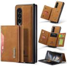 For Samsung Galaxy Z Fold4 DG.MING M2 Series 3-Fold Multi Card Bag Phone Case(Brown) - 1