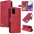 For Huawei P40 GQUTROBE Right Angle Leather Phone Case(Red) - 1