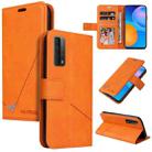 Huawei P smart 2021 GQUTROBE Right Angle Leather Phone Case(Orange) - 1