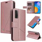 Huawei P smart 2021 GQUTROBE Right Angle Leather Phone Case(Rose Gold) - 1