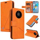 For Huawei Mate 40 GQUTROBE Right Angle Leather Phone Case(Orange) - 1