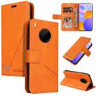 For Huawei Mate 40 Lite GQUTROBE Right Angle Leather Phone Case(Orange) - 1