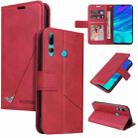 For Huawei Y7p GQUTROBE Right Angle Leather Phone Case(Red) - 1