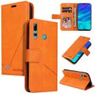 For Huawei Y6p GQUTROBE Right Angle Leather Phone Case(Orange) - 1