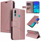 For Huawei Y6p GQUTROBE Right Angle Leather Phone Case(Rose Gold) - 1