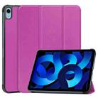 Solid Color Custer Texture Leather Tablet Case For iPad 10th Gen 10.9 2022 (Purple) - 1