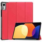 For Xiaomi Pad 5 / 5 Pro Solid Color Custer Texture Leather Tablet Case(Red) - 1