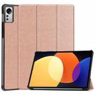 For Xiaomi Pad 5 / 5 Pro Solid Color Custer Texture Leather Tablet Case(Rose Gold) - 1
