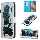 For Galaxy A51 Glitter Pattern Leather Case With Left And Right With Bracket & Card slot & Wallet & Lanyard(Mermaid and seahorse) - 1