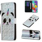 For Galaxy A41 Glitter Pattern Leather Case With Left And Right With Bracket & Card slot & Wallet & Lanyard(Panda) - 1
