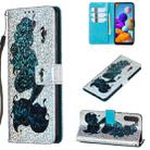 For Galaxy A21 Glitter Pattern Leather Case With Left And Right With Bracket & Card slot & Wallet & Lanyard(Datura Flower) - 1