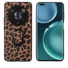 For Honor Magic4 Pro Leather Back Phone Case with Holder(Leopard Print) - 1