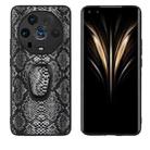 For Honor Magic4 Ultimate Leather Back Phone Case with Holder(Snakeskin Print) - 1