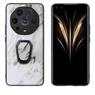 For Honor Magic4 Ultimate Leather Back Phone Case with Holder(Marble) - 1