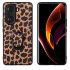 For Honor 60 Pro Leather Back Phone Case with Holder(Leopard Print) - 1