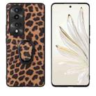 For Honor 70 Pro Leather Back Phone Case with Holder(Leopard Print) - 1