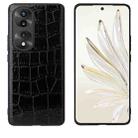 For Honor 70 Pro Leather Back Phone Case(Black Crocodile Texture) - 1