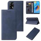 For OPPO F19 Magnetic Closure Leather Phone Case(Blue) - 1