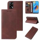 For OPPO F19s 5G Magnetic Closure Leather Phone Case(Brown) - 1