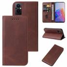 For OPPO F21 Pro 5G Magnetic Closure Leather Phone Case(Brown) - 1