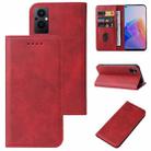 For OPPO F21 Pro 5G Magnetic Closure Leather Phone Case(Red) - 1