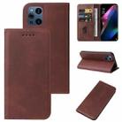 For OPPO Find X3 Magnetic Closure Leather Phone Case(Brown) - 1