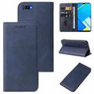 For Realme C2 Magnetic Closure Leather Phone Case(Blue) - 1