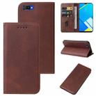 For Realme C2 Magnetic Closure Leather Phone Case(Brown) - 1