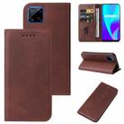 For Realme C12 Magnetic Closure Leather Phone Case(Brown) - 1