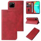 For Realme C21 Magnetic Closure Leather Phone Case(Red) - 1